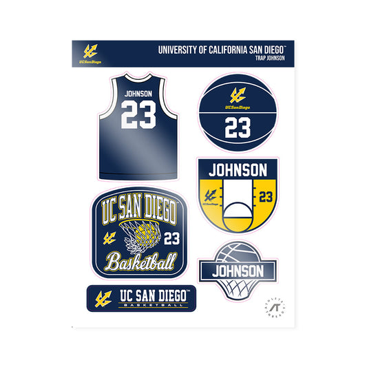 UCSD - NCAA Men's Basketball : Trap Johnson - Sticker Sheet-0