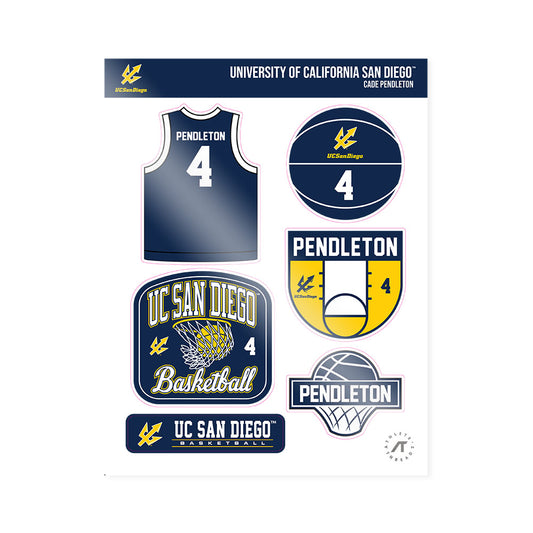 UCSD - NCAA Men's Basketball : Cade Pendleton - Sticker Sheet-0
