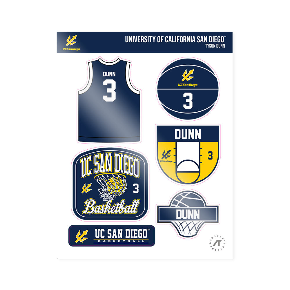 UCSD - NCAA Men's Basketball : Tyson Dunn - Sticker Sheet-0