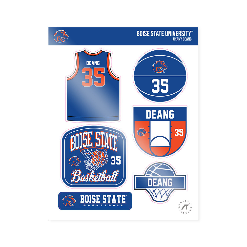 Boise State - NCAA Men's Basketball : Jikany Deang - Sticker Sheet-0