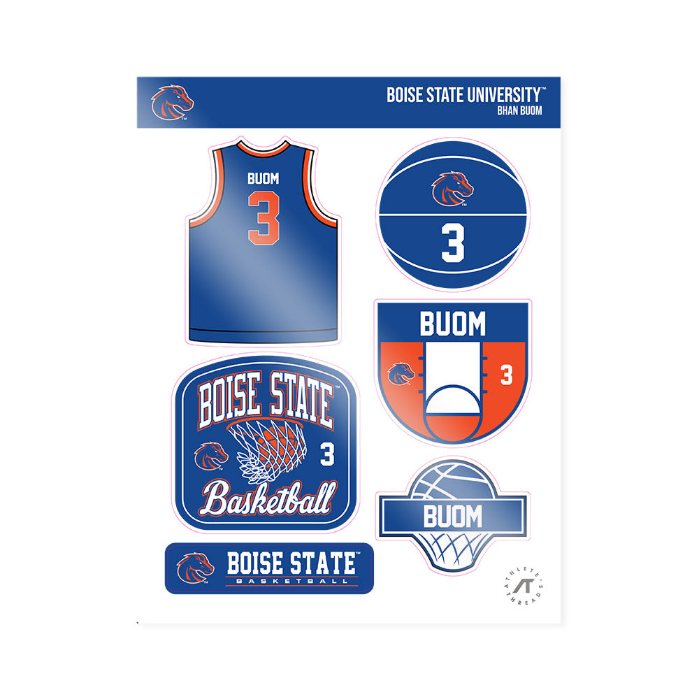 Boise State - NCAA Men's Basketball : Bhan Buom - Sticker Sheet-0