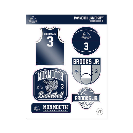 Monmouth - NCAA Men's Basketball : Torrey Brooks Jr - Sticker Sheet-0