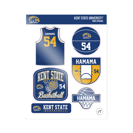 Kent State - NCAA Men's Basketball : Omer Hamama - Sticker Sheet-0