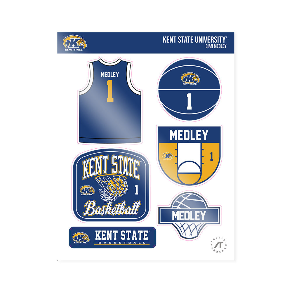 Kent State - NCAA Men's Basketball : Cian Medley - Sticker Sheet-0