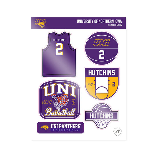 Northern Iowa - NCAA Men's Basketball : Geon Hutchins - Sticker Sheet-0