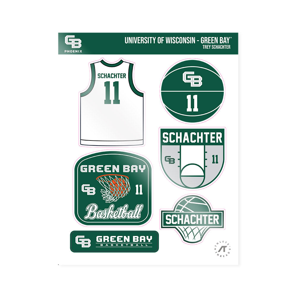 UW Green Bay - NCAA Men's Basketball : Trey Schachter - Sticker Sheet-0