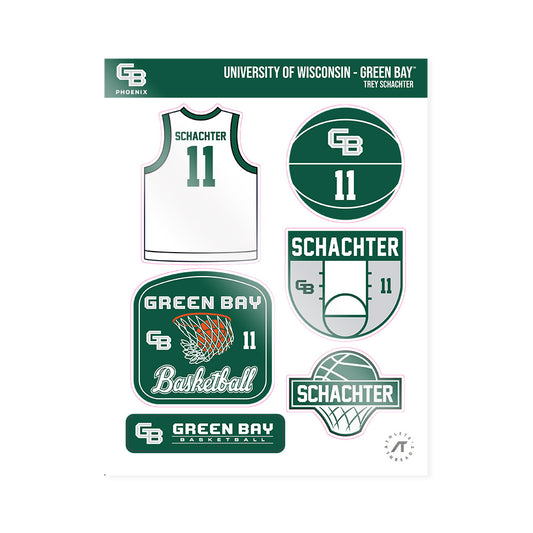UW Green Bay - NCAA Men's Basketball : Trey Schachter - Sticker Sheet-0