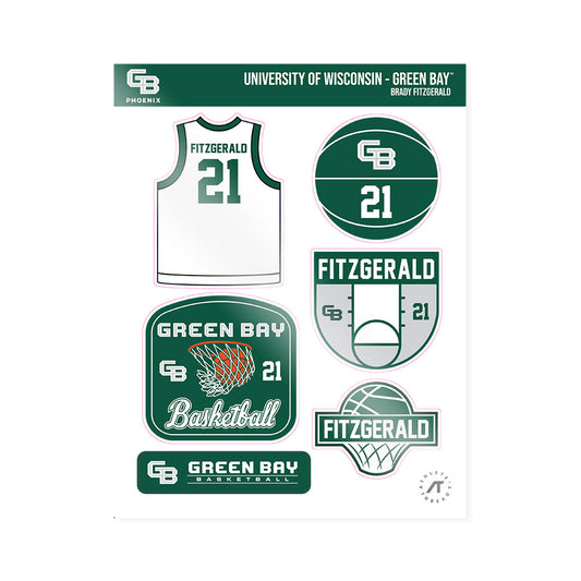 UW Green Bay - NCAA Men's Basketball : Brady Fitzgerald - Sticker Sheet-0