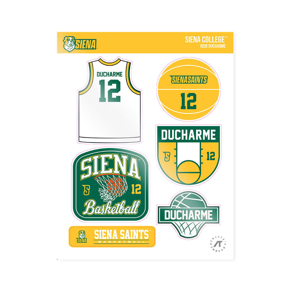Siena - NCAA Men's Basketball : Reid Ducharme - Sticker Sheet-0