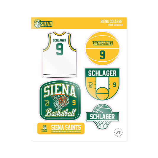 Siena - NCAA Men's Basketball : Owen Schlager - Sticker Sheet-0