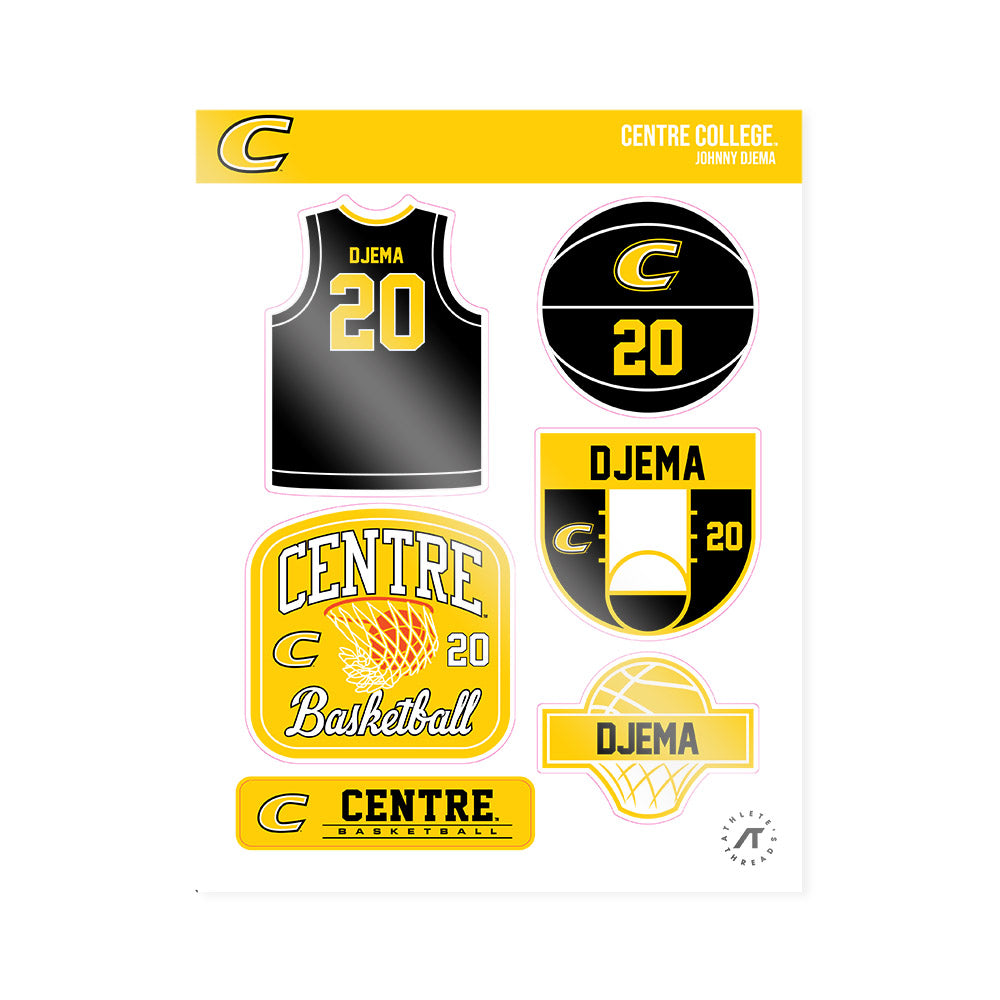Centre College - NCAA Men's Basketball : Johnny Djema - Sticker Sheet-0