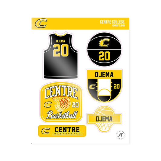 Centre College - NCAA Men's Basketball : Johnny Djema - Sticker Sheet-0
