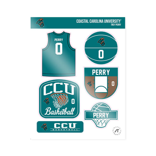Coastal Carolina - NCAA Men's Basketball : Trey Perry - Sticker Sheet-0