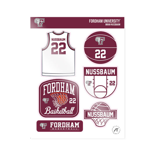 Fordham - NCAA Men's Basketball : Brian Nussbaum - Sticker Sheet-0