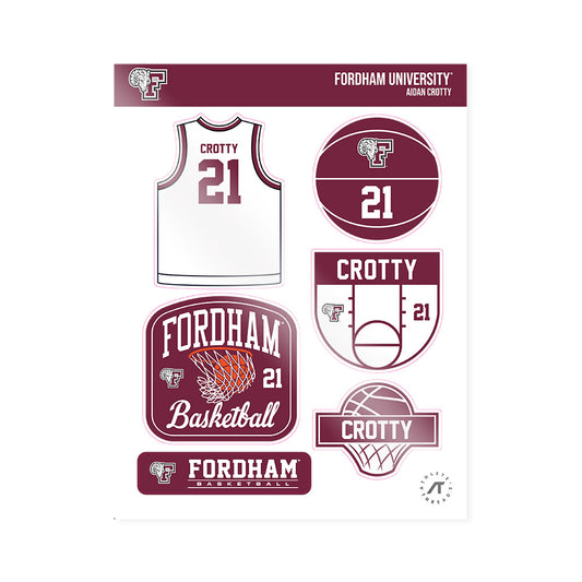 Fordham - NCAA Men's Basketball : Aidan Crotty - Sticker Sheet-0