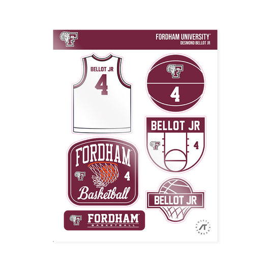 Fordham - NCAA Men's Basketball : Desmond Bellot Jr - Sticker Sheet-0