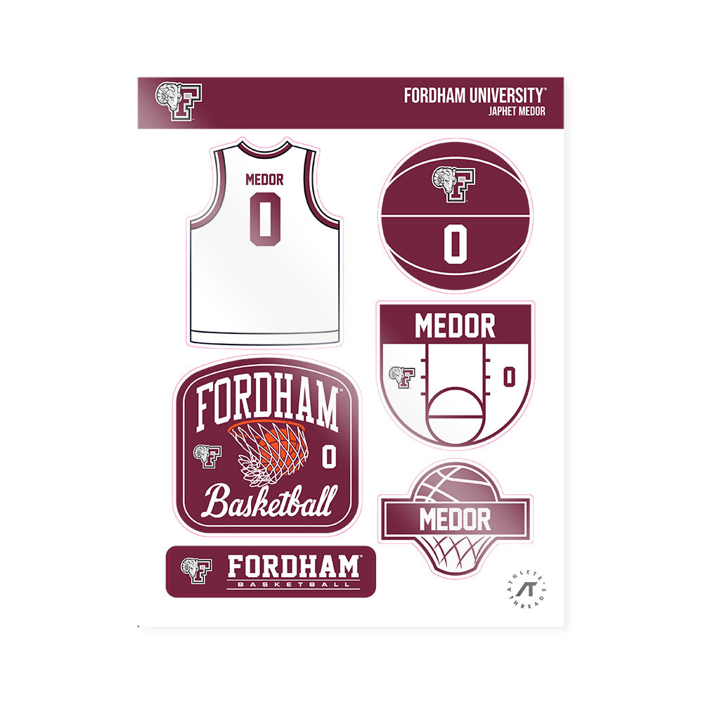 Fordham - NCAA Men's Basketball : Japhet Medor - Sticker Sheet-0