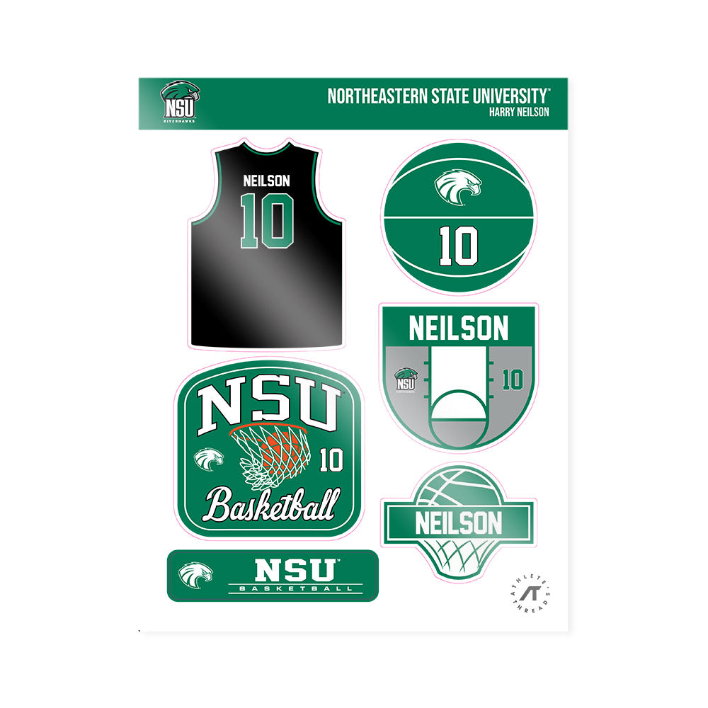 Northeastern State - NCAA Men's Basketball : Harry Neilson - Sticker Sheet-0