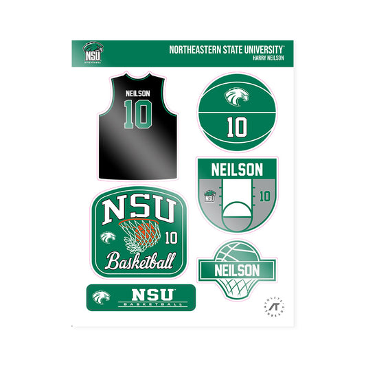 Northeastern State - NCAA Men's Basketball : Harry Neilson - Sticker Sheet-0