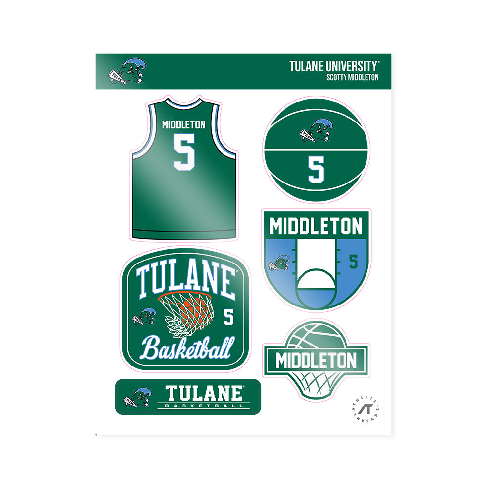 Tulane - NCAA Men's Basketball : Scotty Middleton - Sticker Sheet-0
