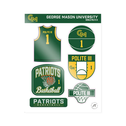 GMU - NCAA Men's Basketball : Ronald Polite III - Sticker Sheet-0