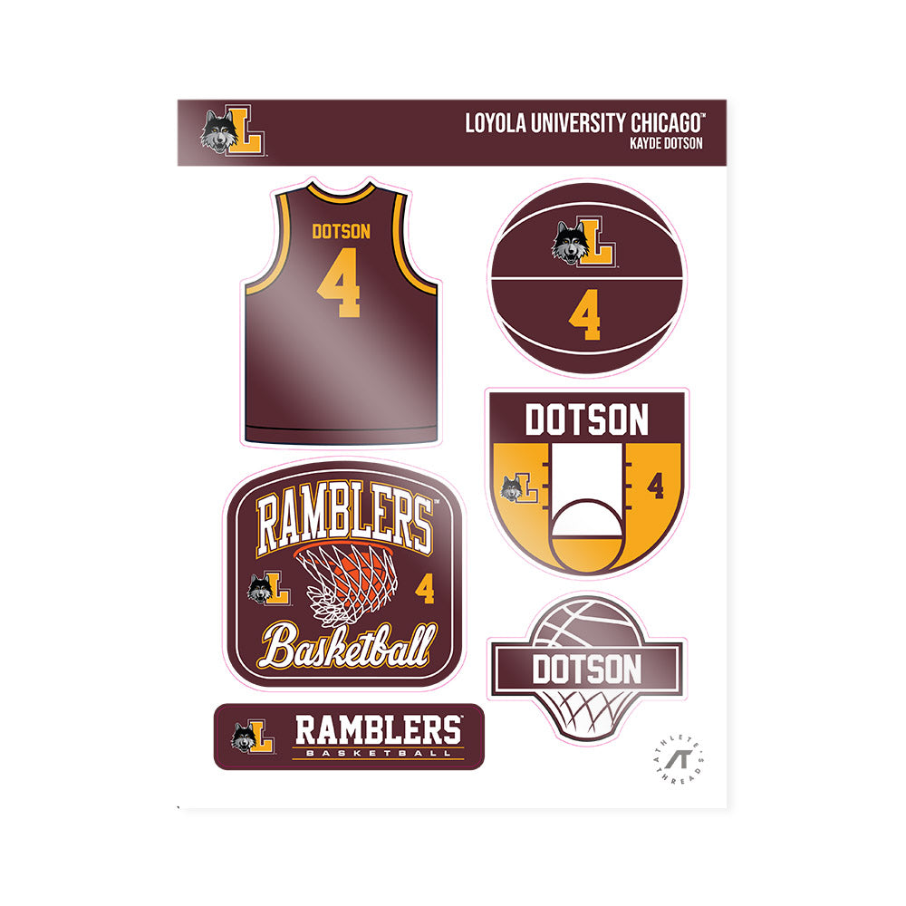 Loyola - NCAA Men's Basketball : Kayde Dotson - Sticker Sheet-0
