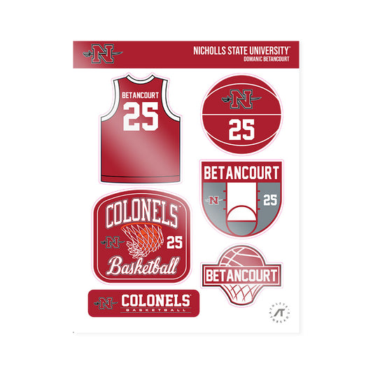 Nicholls State - NCAA Men's Basketball : Domanic Betancourt - Sticker Sheet-0