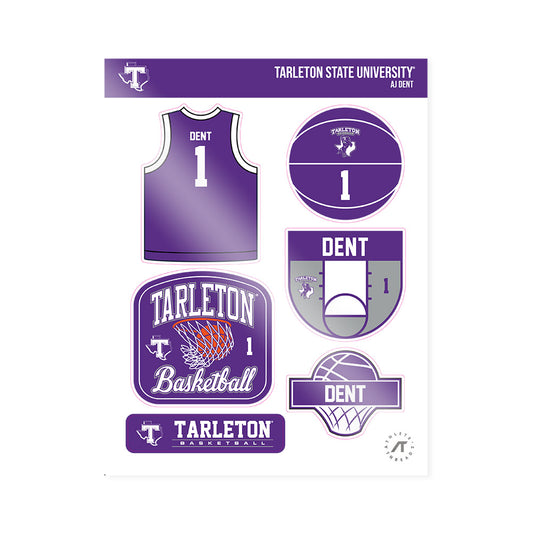Tarleton State - NCAA Men's Basketball : Aj Dent - Sticker Sheet-0