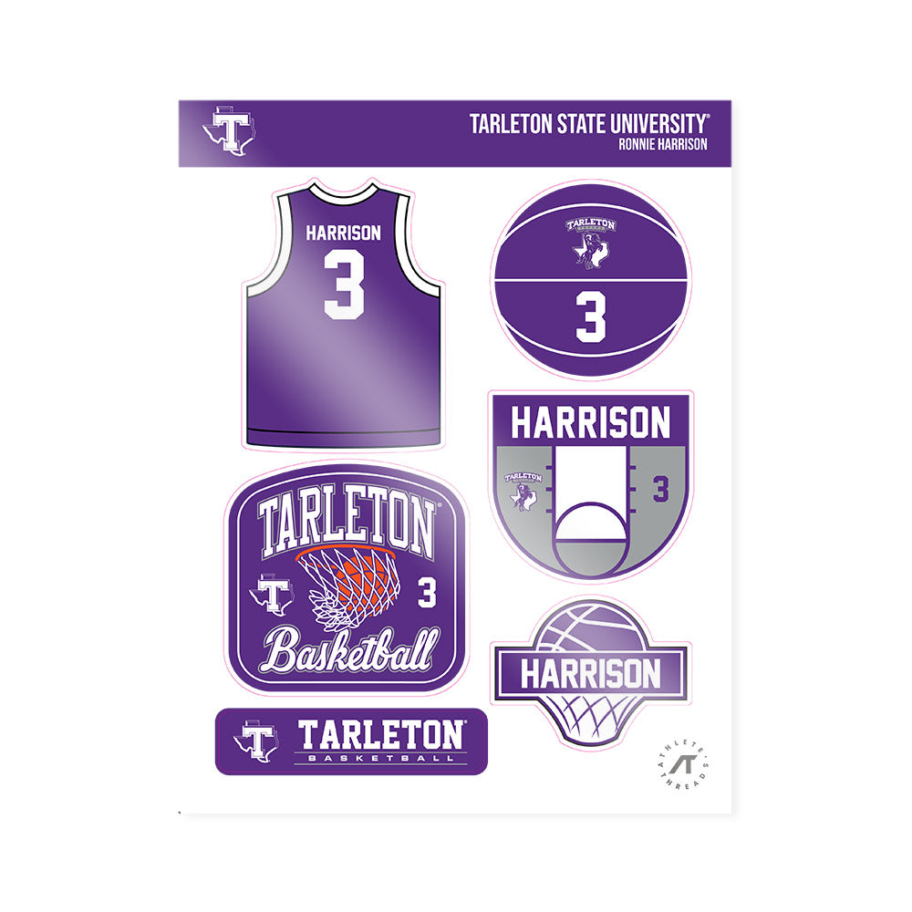 Tarleton State - NCAA Men's Basketball : Ronnie Harrison - Sticker Sheet-0