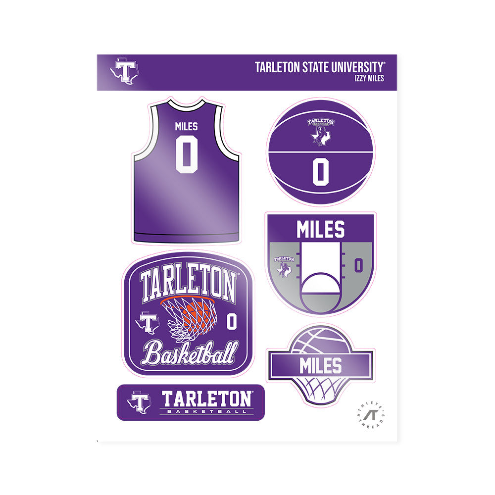 Tarleton State - NCAA Men's Basketball : Izzy Miles - Sticker Sheet-0