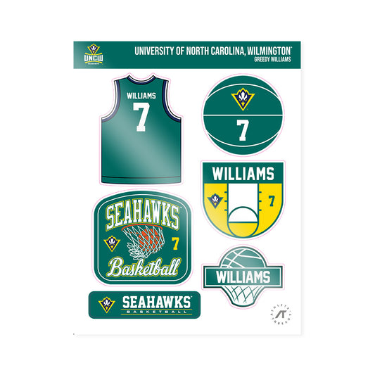 UNC Wilmington - NCAA Men's Basketball : Greedy Williams - Sticker Sheet-0