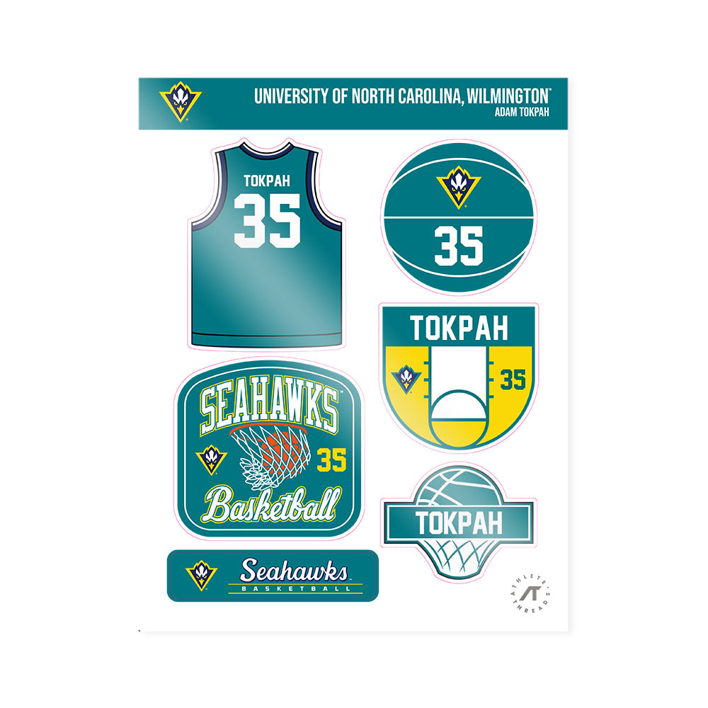UNC Wilmington - NCAA Men's Basketball : Adam Tokpah - Sticker Sheet-0