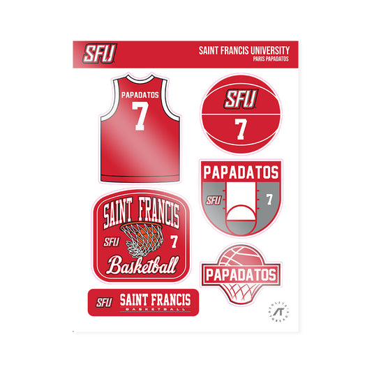 St. Francis - NCAA Men's Basketball : Paris Papadatos - Sticker Sheet-0