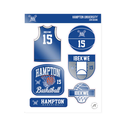 Hampton - NCAA Men's Basketball : Zion Ibekwe - Sticker Sheet-0