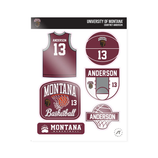 Montana - NCAA Men's Basketball : Courtney Anderson - Sticker Sheet-0