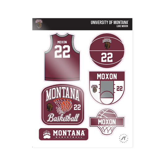 Montana - NCAA Men's Basketball : Luke Moxon - Sticker Sheet-0