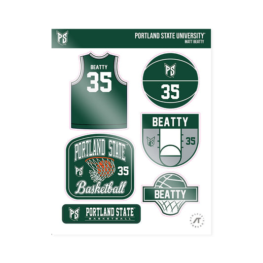 Portland State - NCAA Men's Basketball : Matt Beatty - Sticker Sheet-0