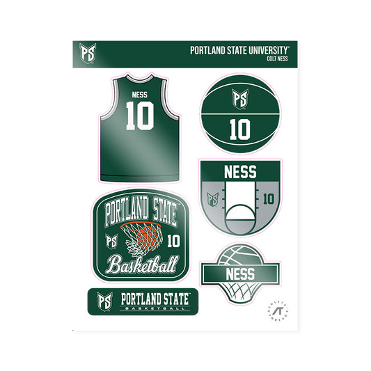 Portland State - NCAA Men's Basketball : Colt Ness - Sticker Sheet-0