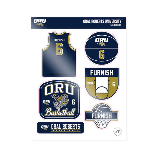 Oral Roberts - NCAA Men's Basketball : Cal Furnish - Sticker Sheet-0