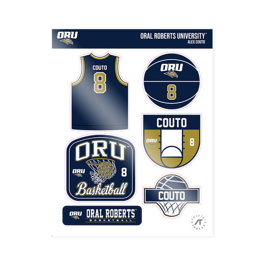 Oral Roberts - NCAA Men's Basketball : Alex Couto - Sticker Sheet-0