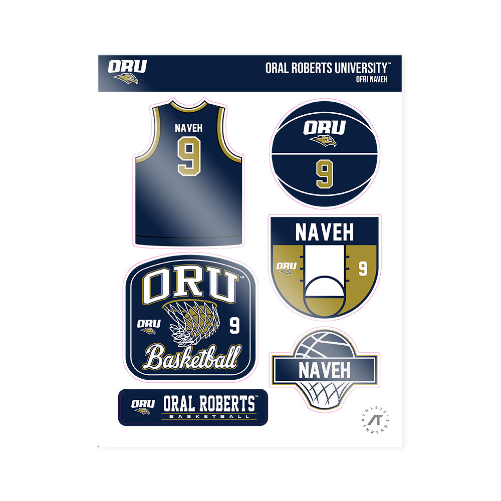 Oral Roberts - NCAA Men's Basketball : Ofri Naveh - Sticker Sheet-0