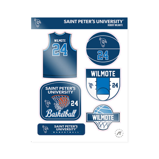Saint Peter's - NCAA Men's Basketball : Robert Wilmote - Sticker Sheet-0