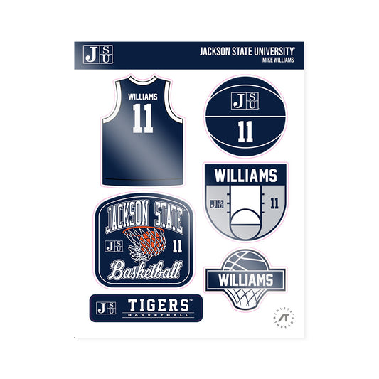 Jackson State - NCAA Men's Basketball : Mike Williams - Sticker Sheet-0