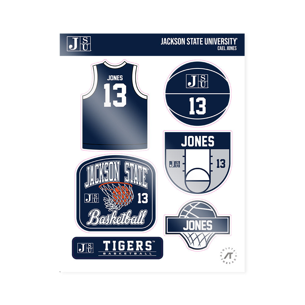 Jackson State - NCAA Men's Basketball : Cael Jones - Sticker Sheet-0