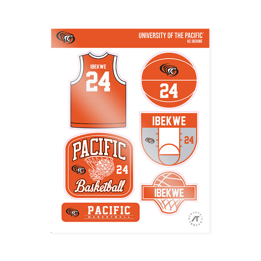 Pacific - NCAA Men's Basketball : KC Ibekwe - Sticker Sheet-0