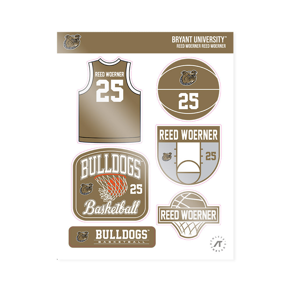 Bryant - NCAA Men's Basketball : Reed Woerner Reed Woerner - Sticker Sheet-0