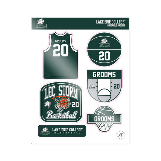 Lake Erie College - NCAA Men's Basketball : Notorious Grooms - Sticker Sheet-0