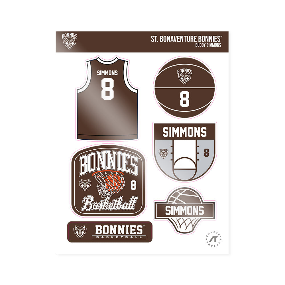 St. Bonaventure - NCAA Men's Basketball : Buddy Simmons - Sticker Sheet-0