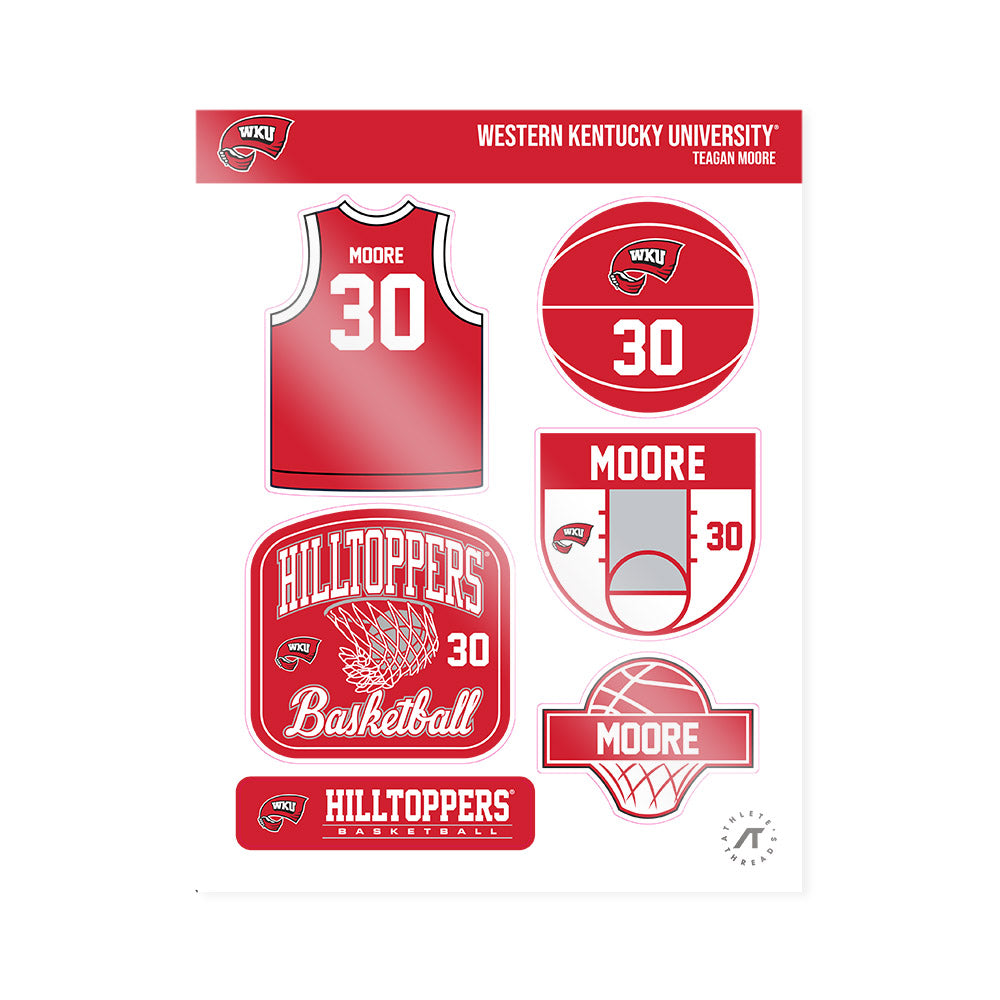 Western Kentucky - NCAA Men's Basketball : Teagan Moore - Sticker Sheet-0