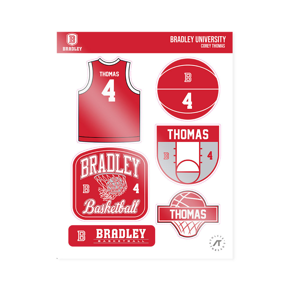 Bradley - NCAA Men's Basketball : Corey Thomas - Sticker Sheet-0